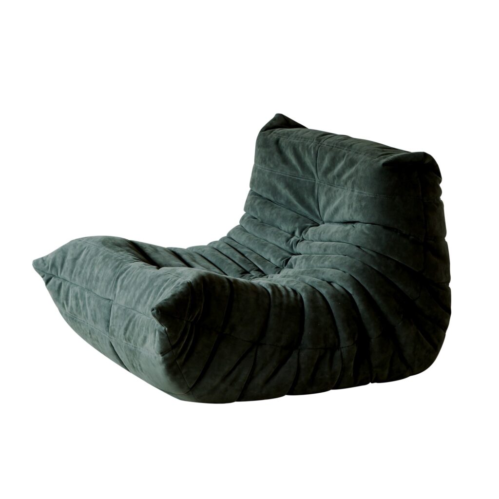 Ligne Roset Togo Fireside Chair: Alcantara Kiwi DOMO green