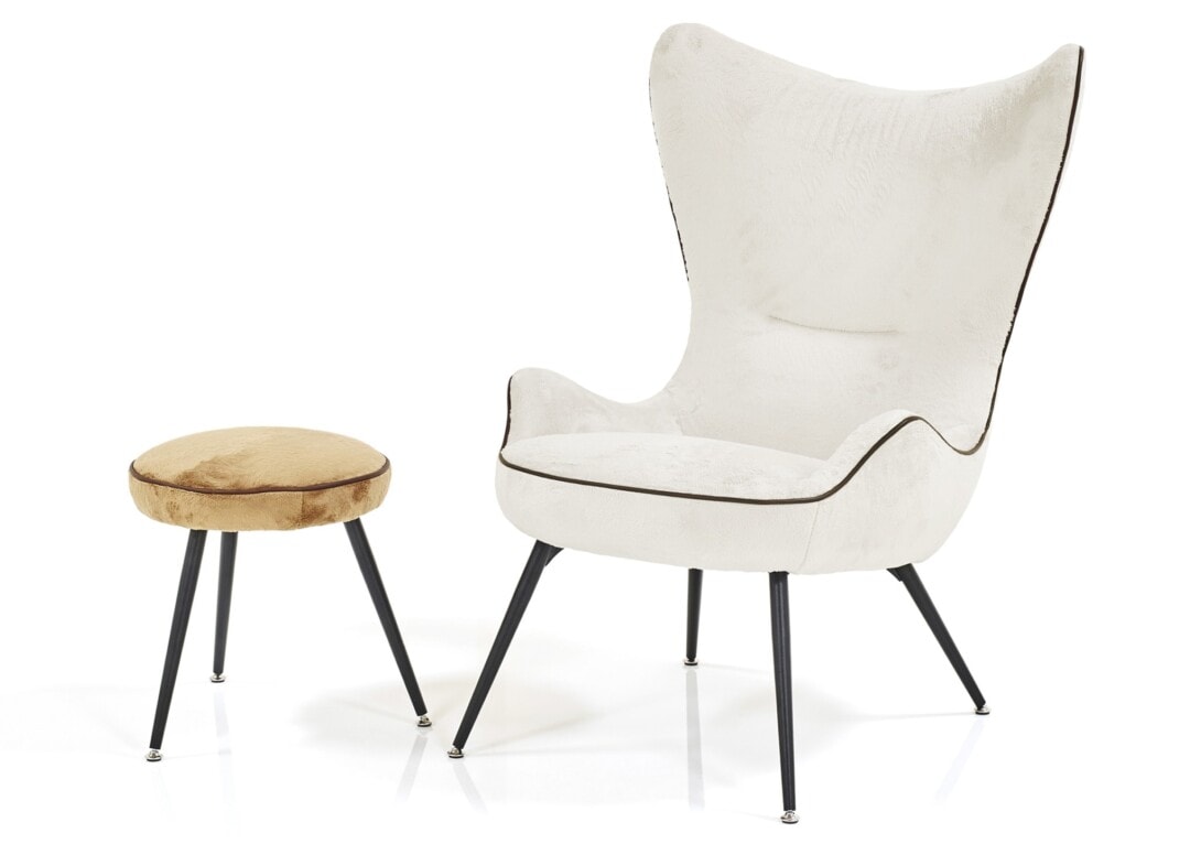 Wittmann Contessa 1956 High Back Chair and Footstool