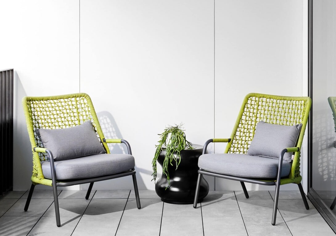 Kun Design Banyan Tree Lounge Armchair Anthracite, Green and Dark Grey