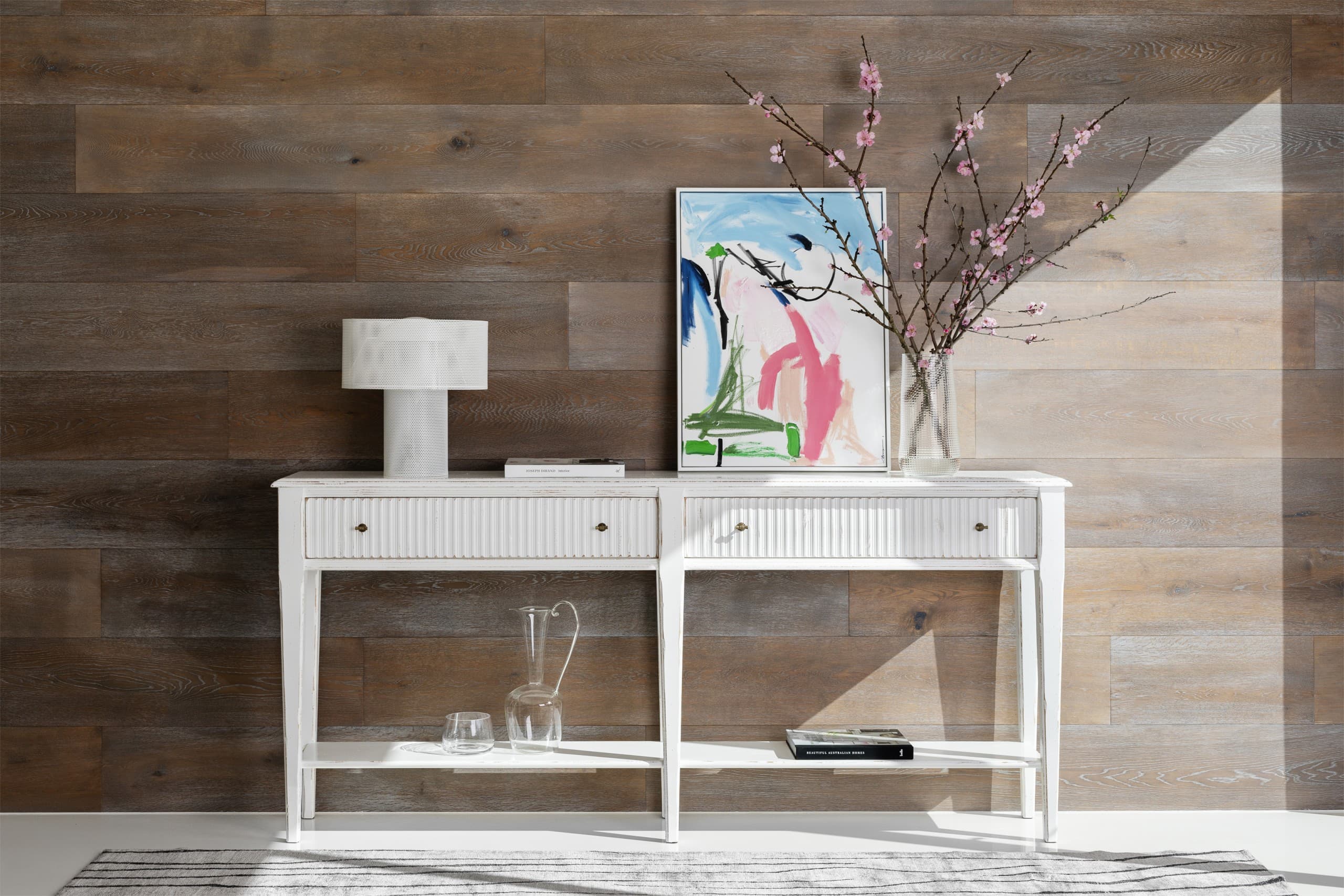 Ligne Roset Asola Table Lamp with Arte Brotto Chiara Console