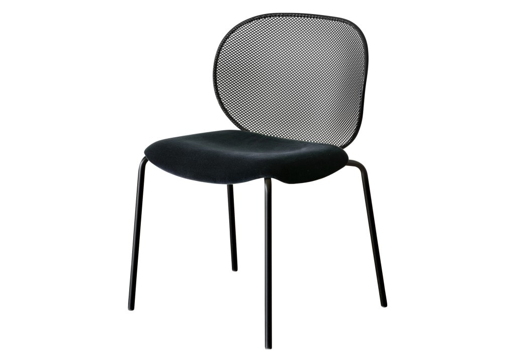 Ligne Roset: Unbeaumatin Dining Chairs with Black Fram and Harald Anthracite seat cover