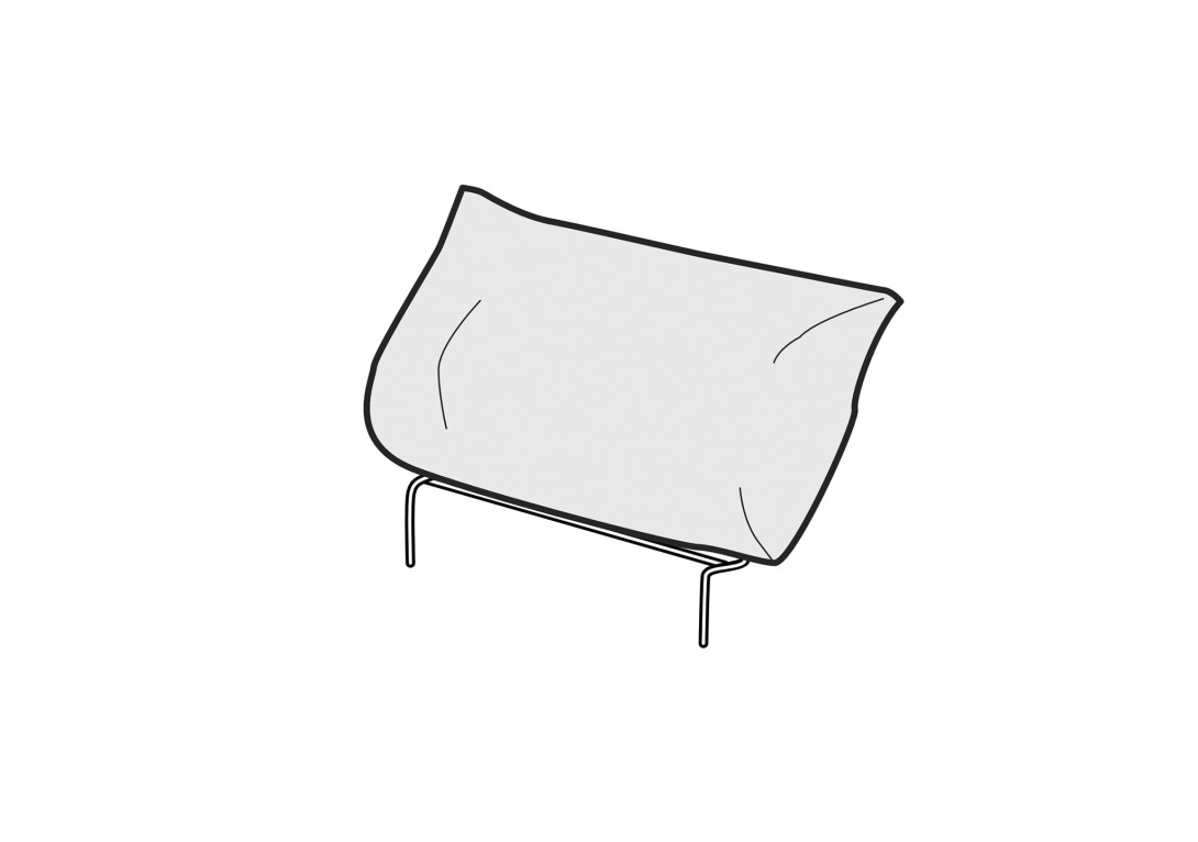 Peter Maly Bed Back Cushion: Line Drawing
