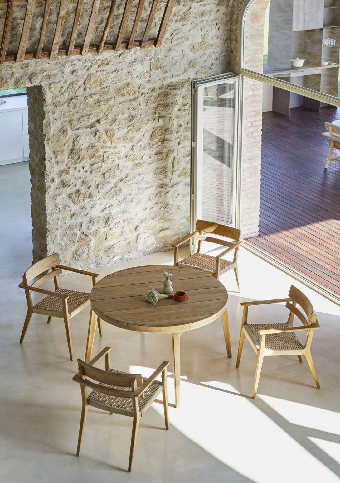 POINT Paralel Teak Dining Table Insitu