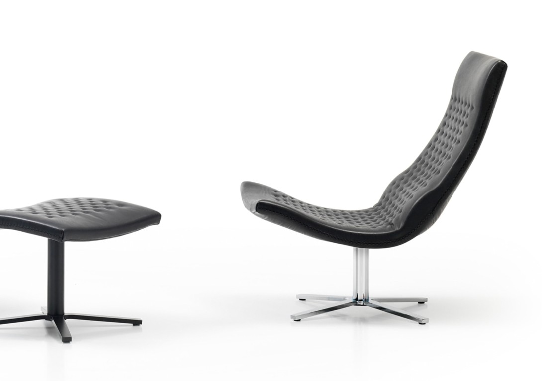 de Sede: DS-51 Footstool and Chair in Select Black