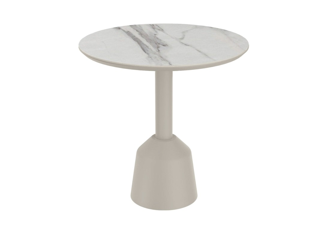 Kun Design Dining Table 75cm: Olive Grey with Calcata Gold top