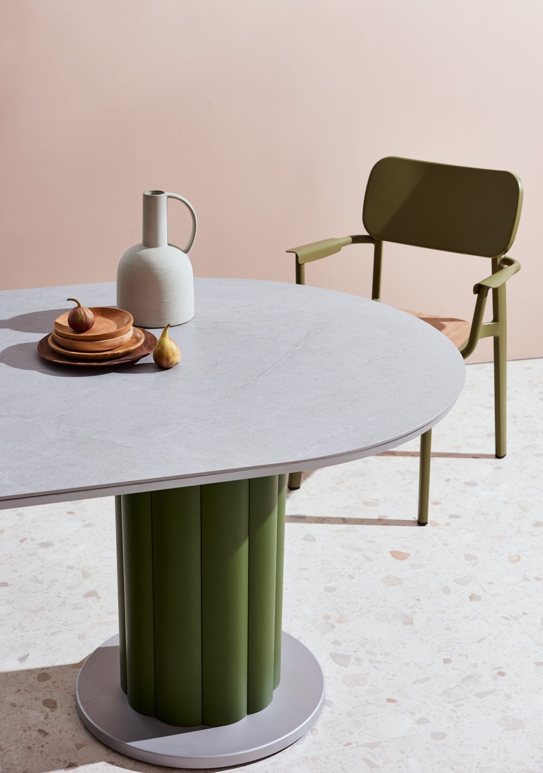 Kun Design Lotus Dining Table Juniper Green Jenny Grey