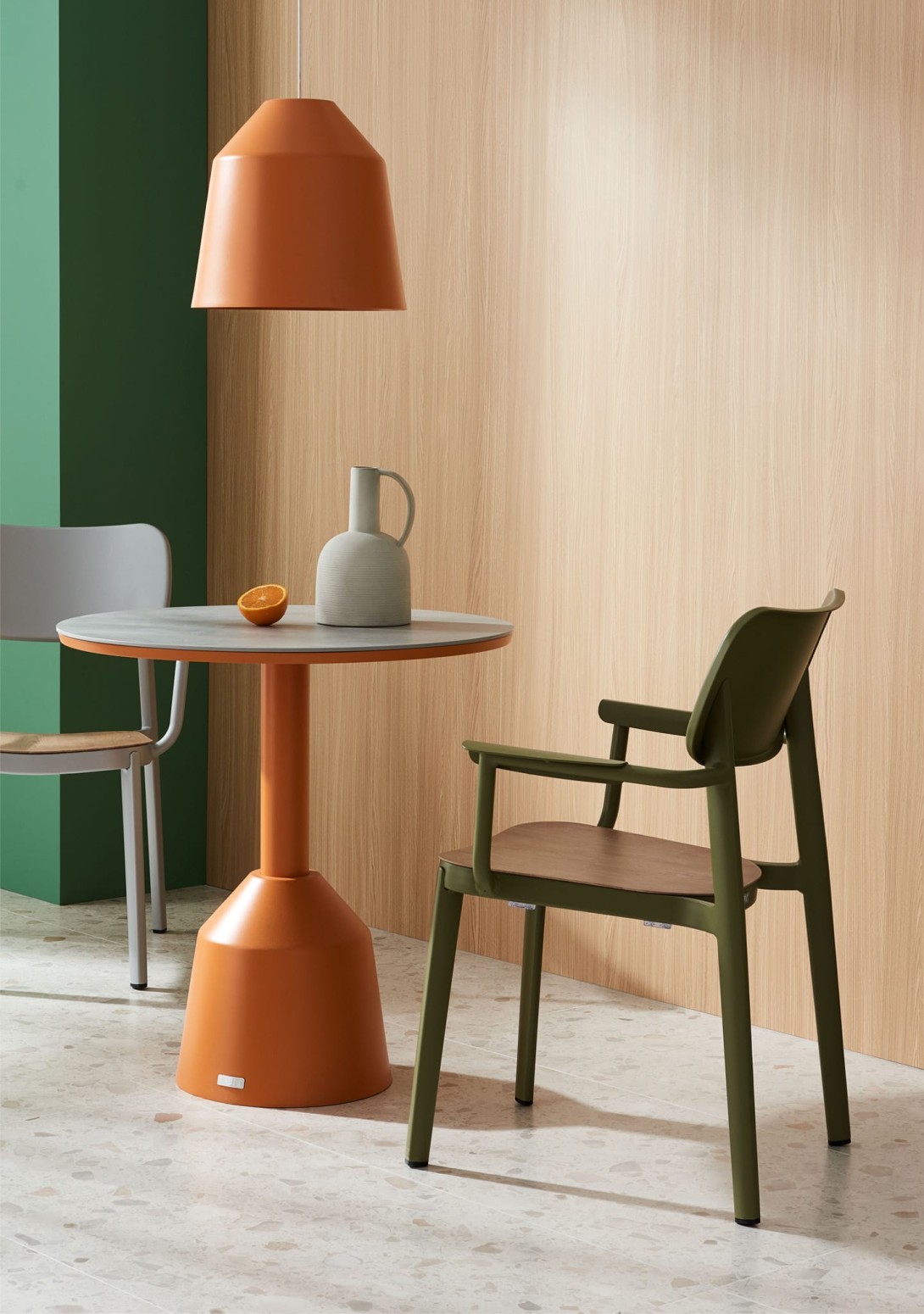 Kun Design Balance Dining Table Orange Grey  75cm
