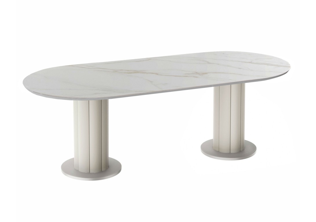 Lotus Oval Dining Table Kun Design Olive Grey Calacata Gold