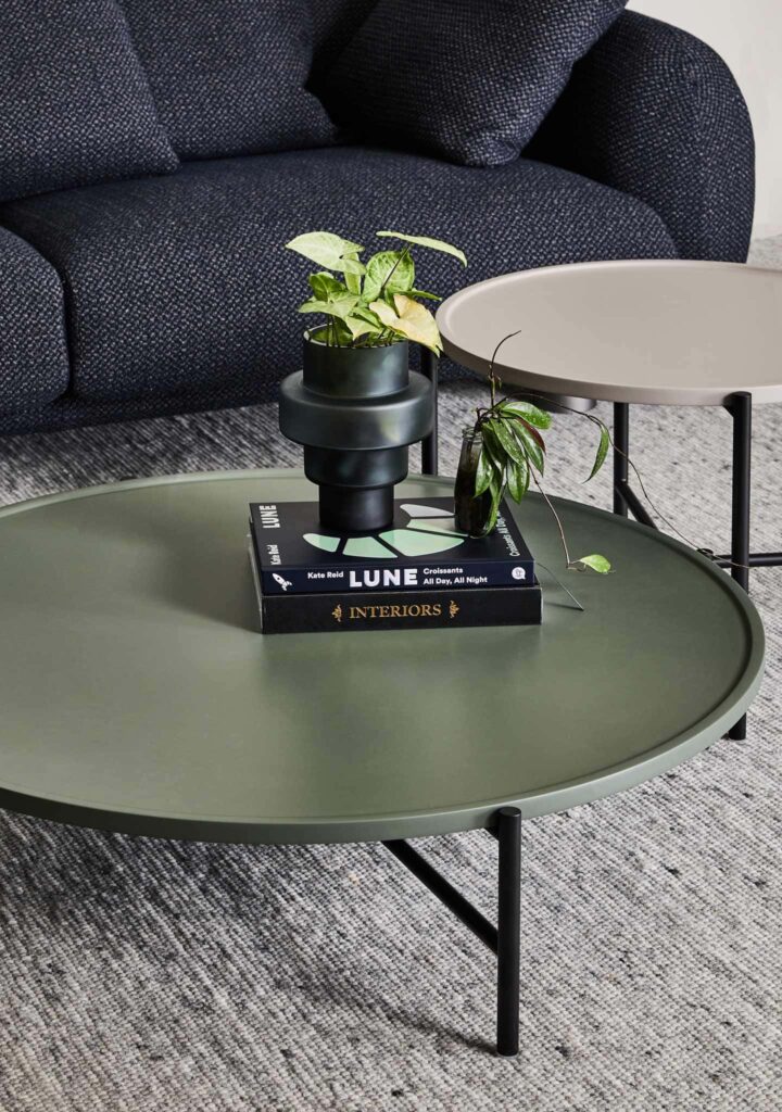 Dolly designer contemporary Coffee Tables Prosetto Non Scratch Dark Green Moody Tones black legs