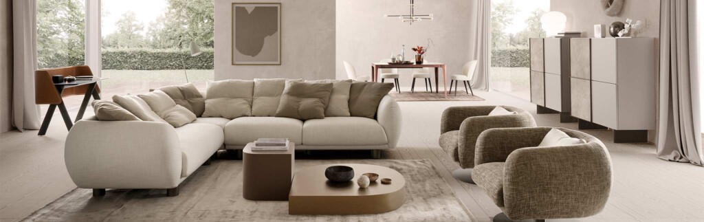 Presotto Bali sofa swivel armchair collection modern living room neutrals