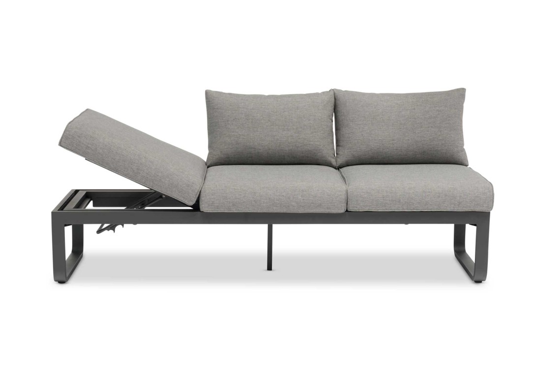 DOMO Home Bloom 3 Seater Sofa in Charcoal with Washed Grey Olefin upholstery