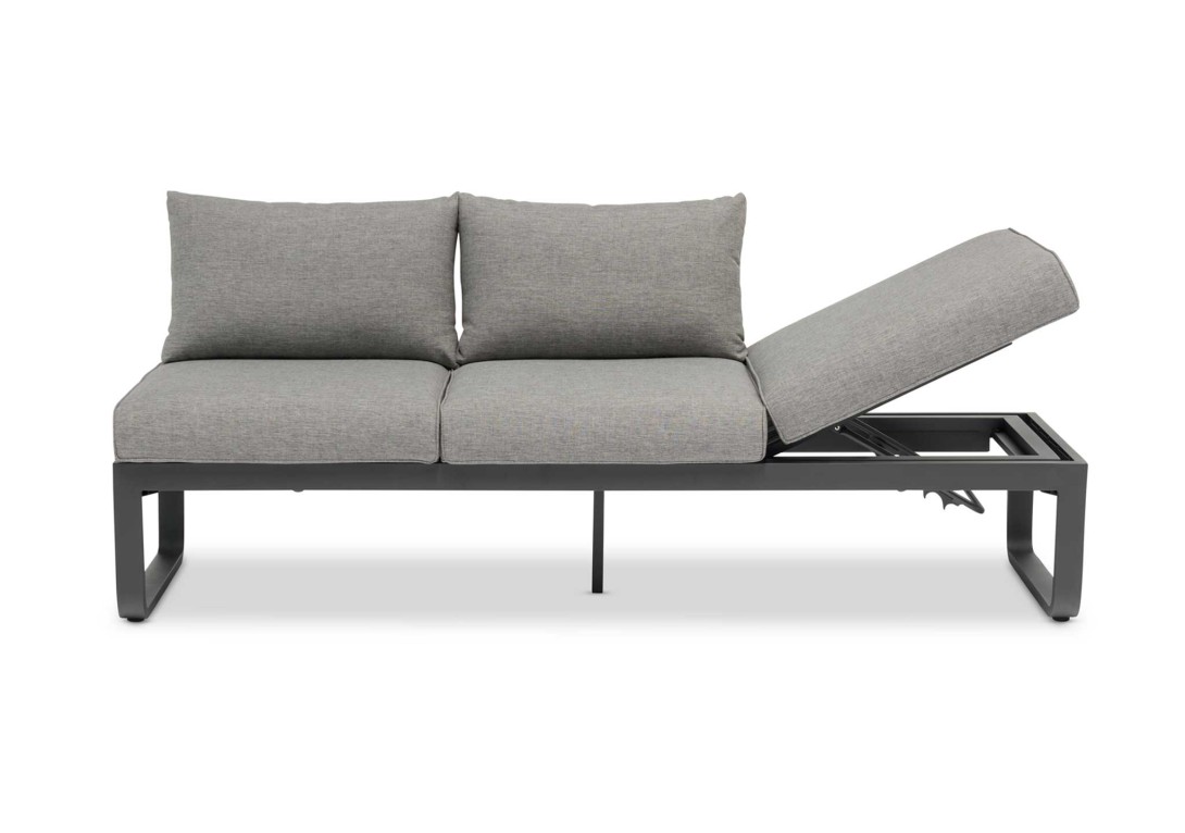DOMO Home Bloom 3 Seater Sofa in Charcoal with Washed Grey Olefin upholstery