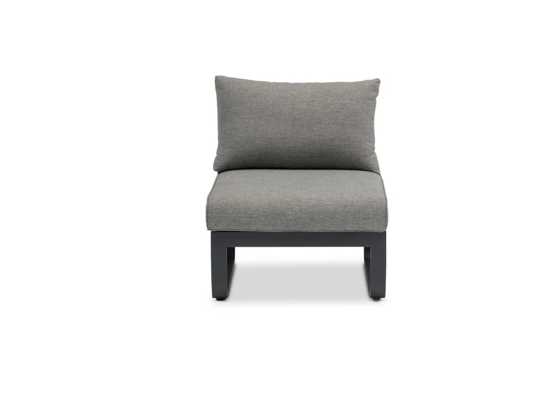 DOMO Home Bloom Ottoman - converts into an armchair - In Charcoal with Washed Grey Olefin upholstery