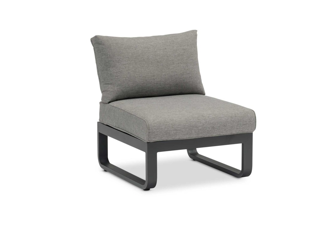 DOMO Home Bloom 1 Seater Armchair - converts into an ottoman - In Charcoal with Washed Grey Olefin upholstery