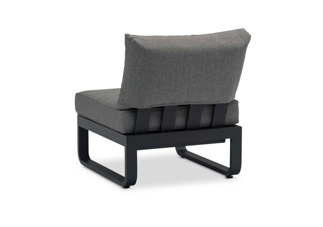 DOMO Home Bloom 1 Seater Armchair - converts into an ottoman - In Charcoal with Washed Grey Olefin upholstery