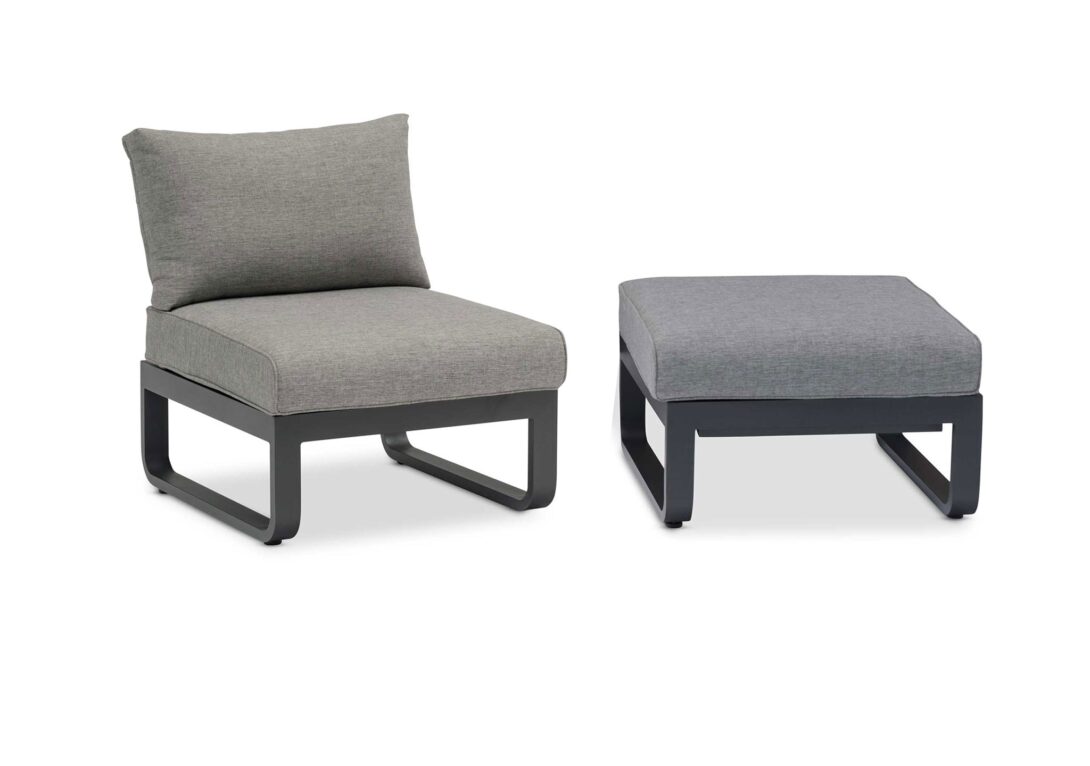 DOMO Home Bloom 1 Seater Armchair - converts into an ottoman - In Charcoal with Washed Grey Olefin upholstery