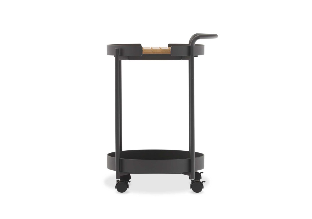 DOMO Home Bloom Trolley Black Frame Teak Top