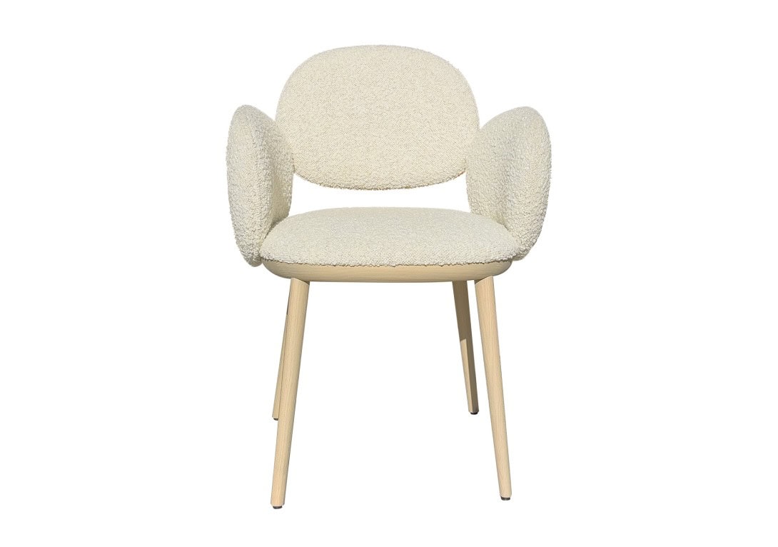 HC28 Cosmo Bonbon Chair: White Oak with MC 21910-02 BX Upholstery