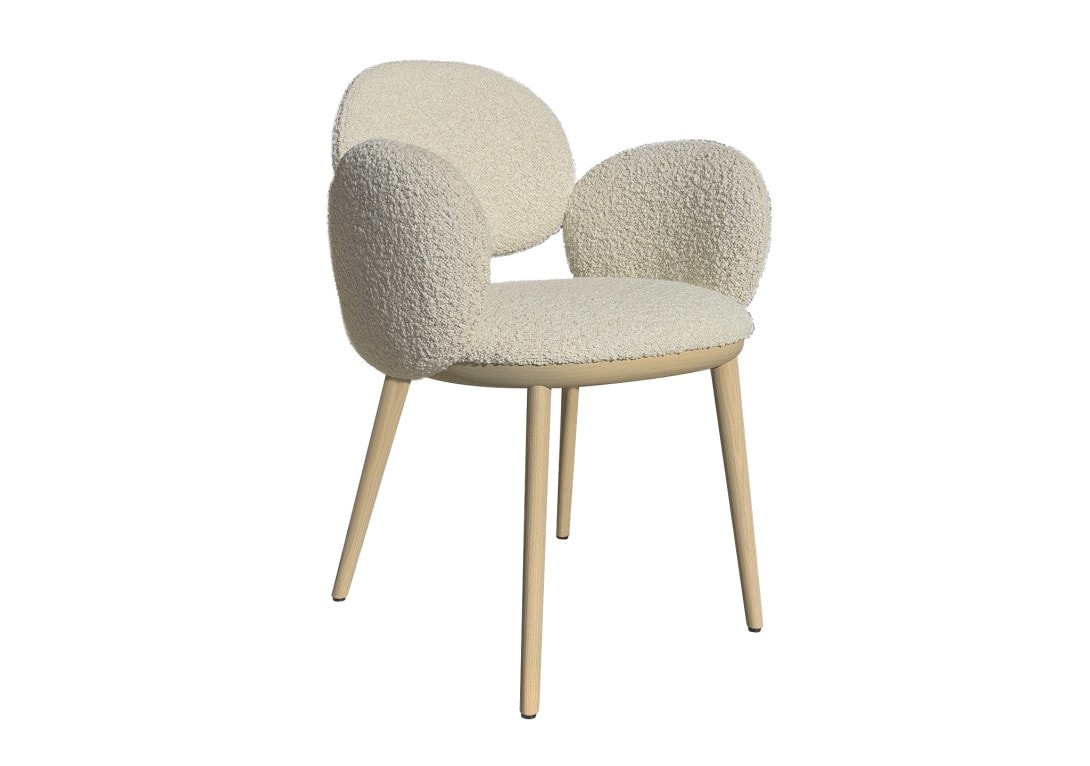 HC28 Cosmo Bonbon Chair: White Oak with MC 21910-02 BX Upholstery