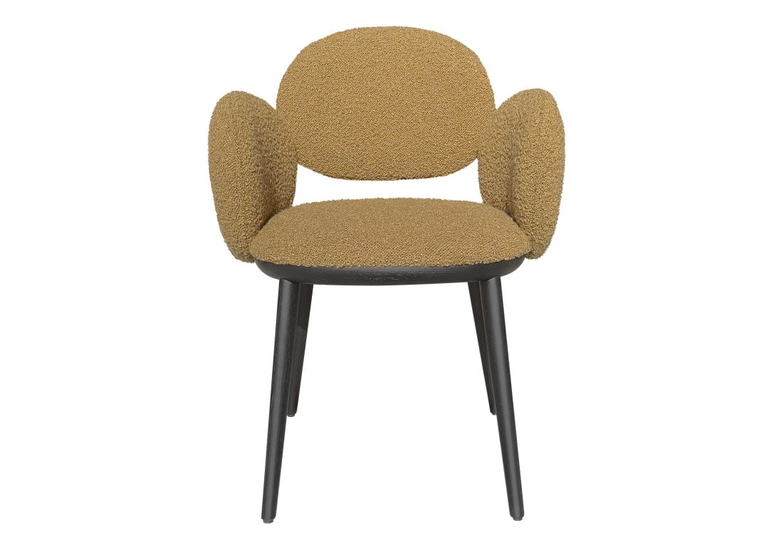 HC28 Cosmo Bonbon Chair: Black Stained Oak with MC 21910-10 XM Upholstery