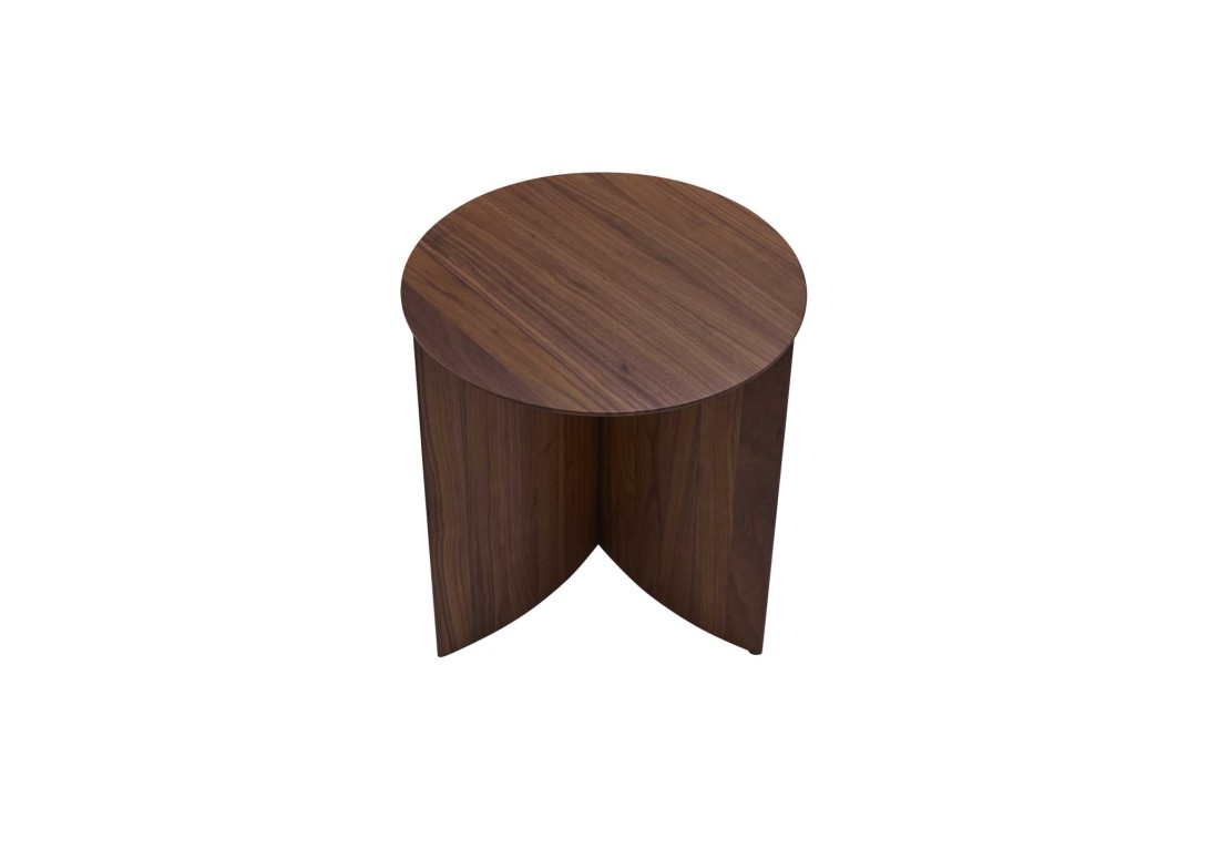 Rondone Curved Walnut Occasional Table Side Table