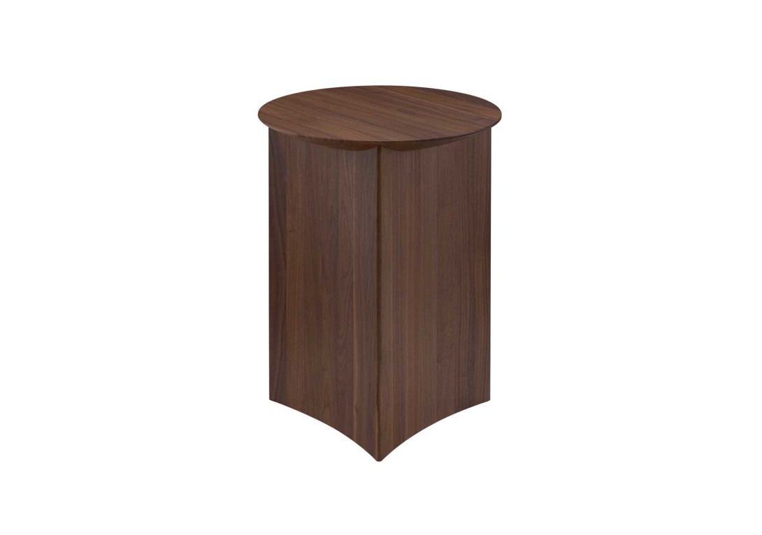 Rondone Curved Walnut Occasional Table Side Table
