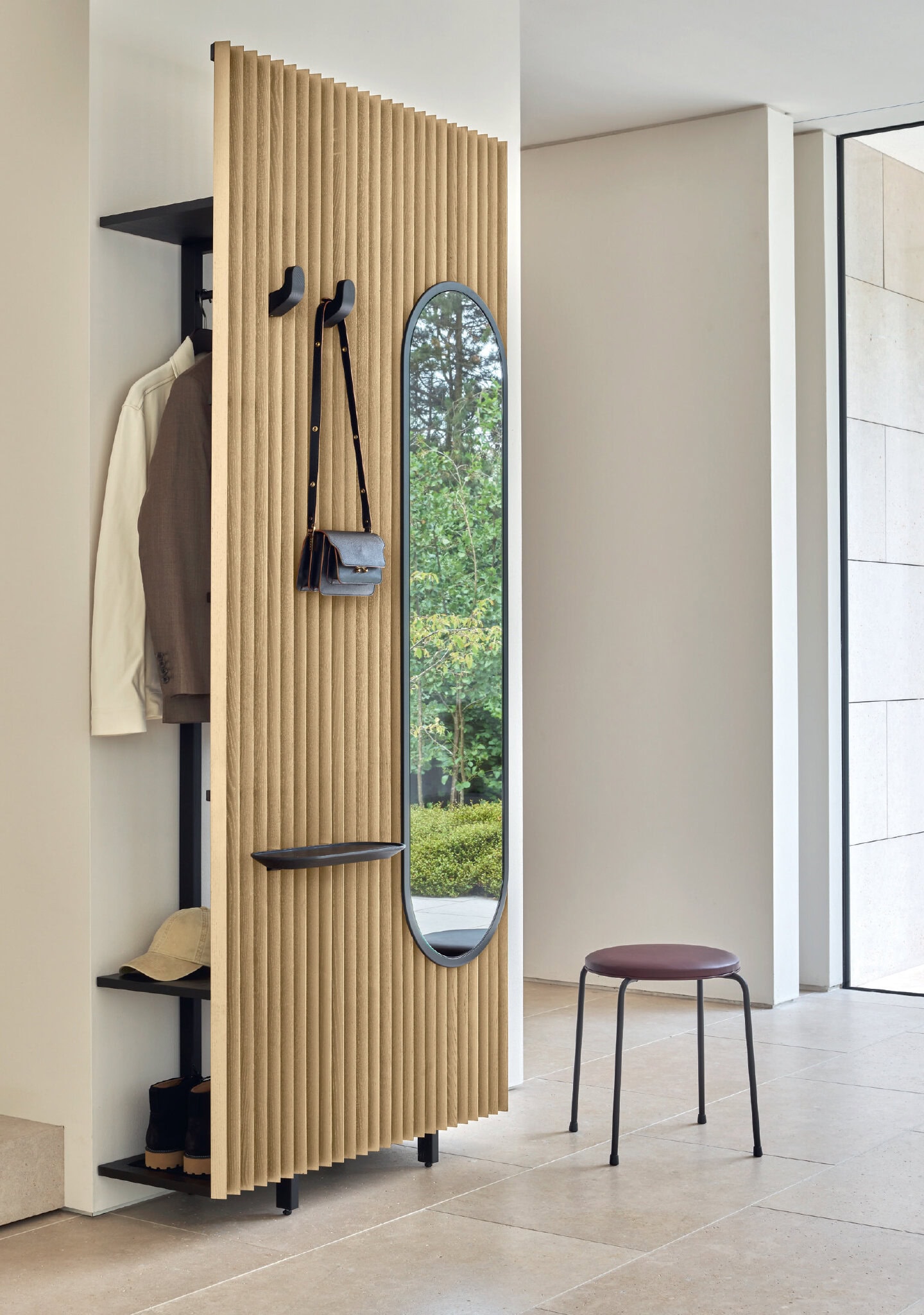 Ligne Roset Marechiaro Clothes Storage: Complete with Mirror and Hooks Ligne Roset Marechiaro Clothes Storage: Complete with Mirror and Hooks