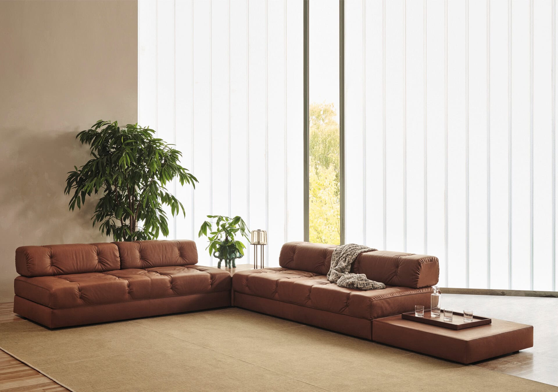 Wittmann Atrium Modular Sofa: Custom Leather Upholstery Wittmann Atrium Modular Sofa: Custom Leather Upholstery