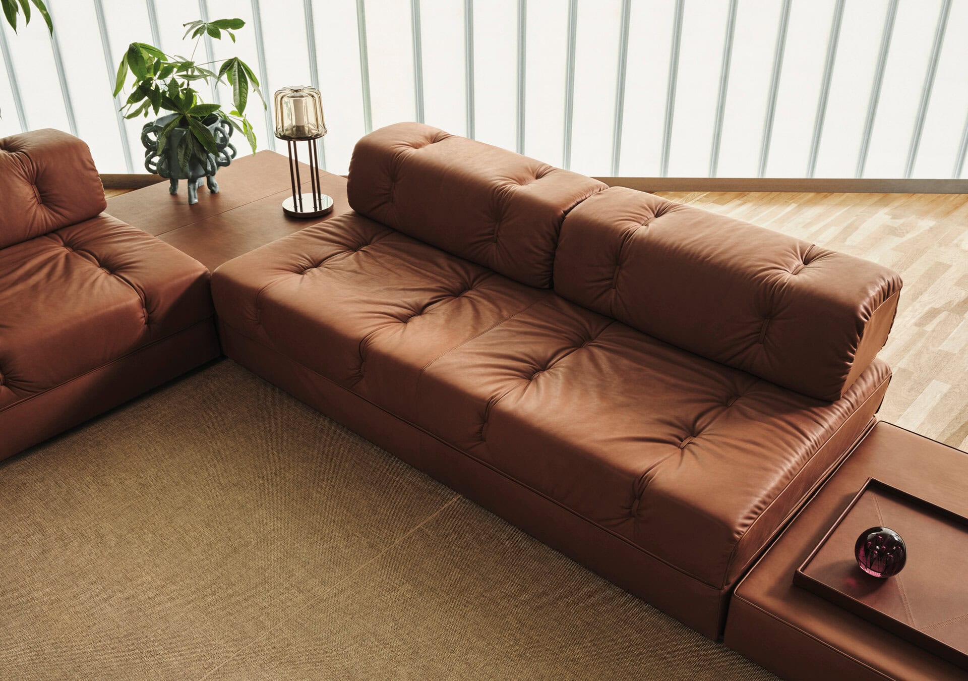Wittmann Atrium Modular Sofa: Custom Leather Upholstery Wittmann Atrium Modular Sofa: Custom Leather Upholstery