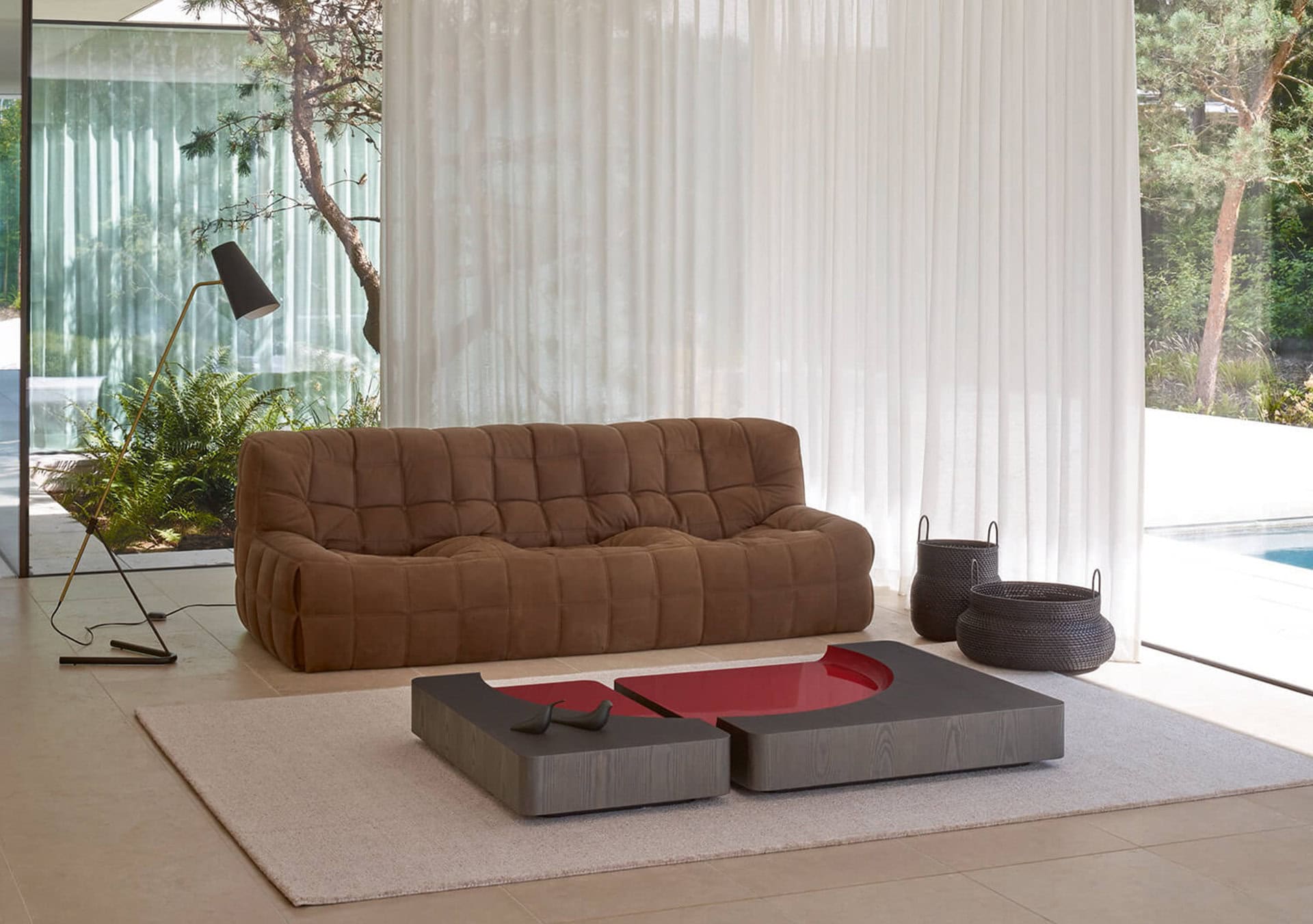 Ligne Roset Kashima Large Settee with G21 Floor Lamp Ligne Roset Kashima Large Settee with G21 Floor Lamp