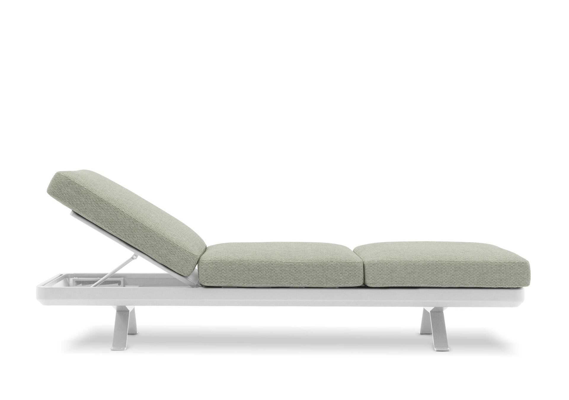 DOMO Outdoor Orlando 3 Seat Sofa As Sunlounger: White Frame with Fontelina 025 Upholstery DOMO Outdoor Orlando 3 Seat Sofa As Sunlounger: White Frame with Fontelina 025 Upholstery