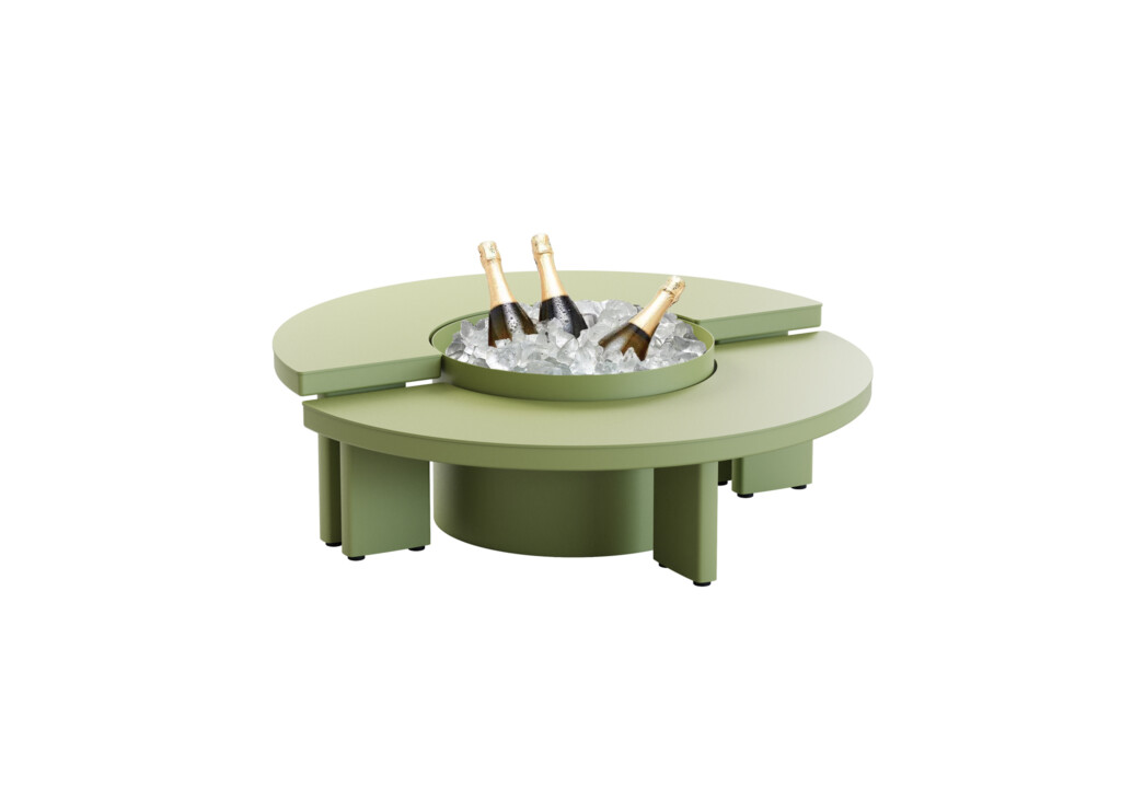 KUN Design Clogs Coffee Table A With Ice Bucket: Juniper Green 106cm