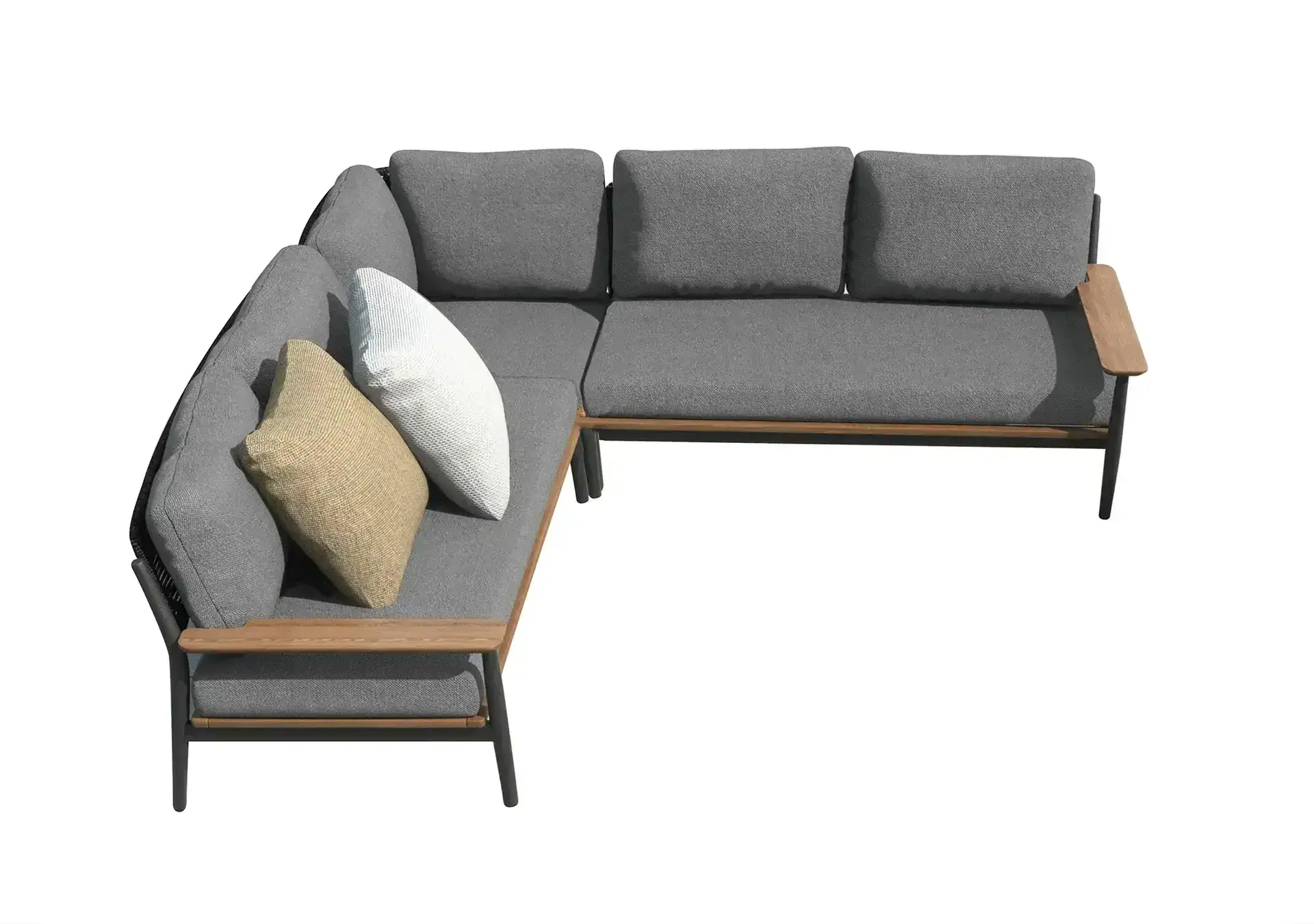 KUN Design: Rugby Modular Sofa - 5 seats - Frame: Aluminium Matt Black Fabric: Sunbrella Vita 51 KUN Design: Rugby Modular Sofa - 5 seats - Frame: Aluminium Matt Black Fabric: Sunbrella Vita 51