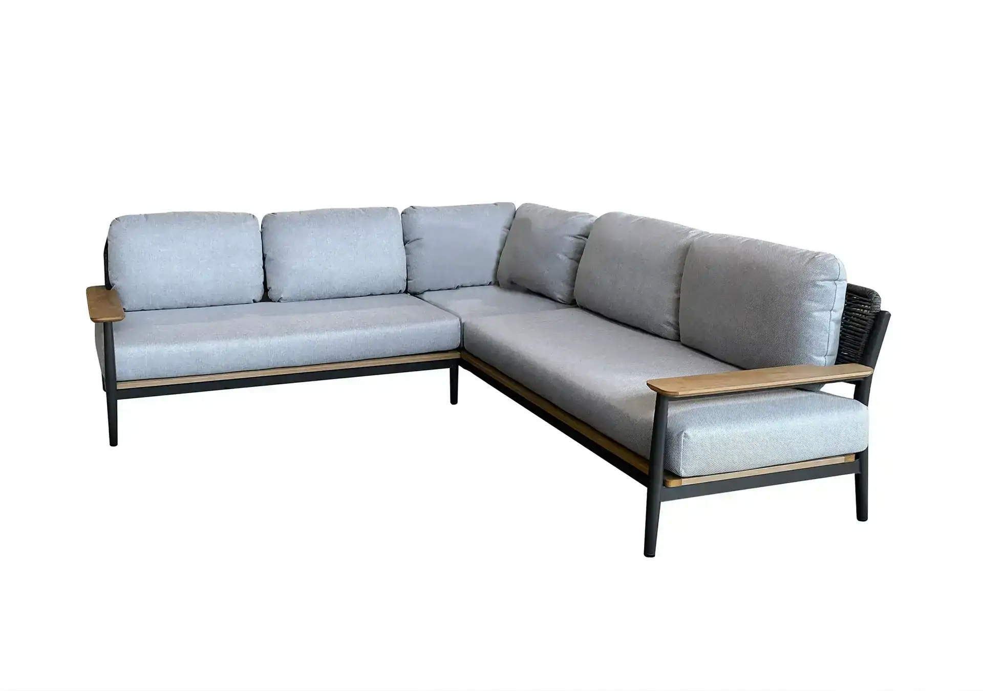KUN Design: Rugby Modular Sofa - 5 seats - Frame: Aluminium Matt Black Fabric: Sunbrella Vita 51 KUN Design: Rugby Modular Sofa - 5 seats - Frame: Aluminium Matt Black Fabric: Sunbrella Vita 51