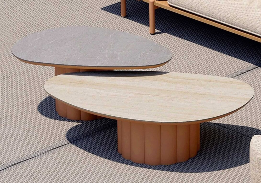 KUN Design: Lotus Curve Coffee Table 95cm (L) and 120cm (R)