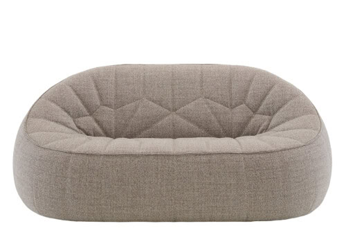 Ligne Roset Ottoman Outdoor Small Settee in Tess Galet