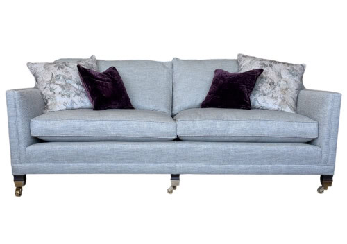 Duresta: Collingwood 3 Seater Sofa in Brialliante Silver with Legs in Umber Duresta: Collingwood 3 Seater Sofa in Brialliante Silver with Legs in Umber