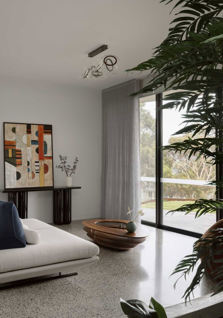 DOMO House on a Hill Melbourne interior design Enclave Architects living room modern furniture